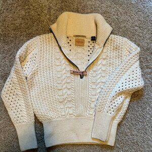 Maison scotch quarter zip cable knit sweater